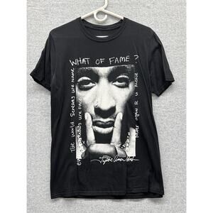 Tupac T Shirt Black Large What Of Fame Graphic 2PAC Official Tee Mens Medium